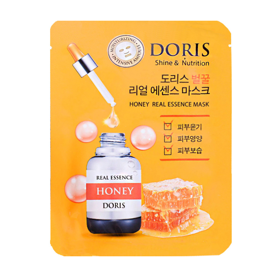Ампульна тканинна маска для обличчя Doris Honey Real Essence Mask з екстрактом меду, 25 мл